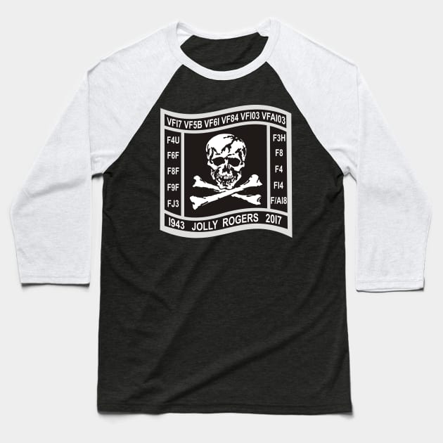 VFA103 Jolly Rogers Baseball T-Shirt by MBK